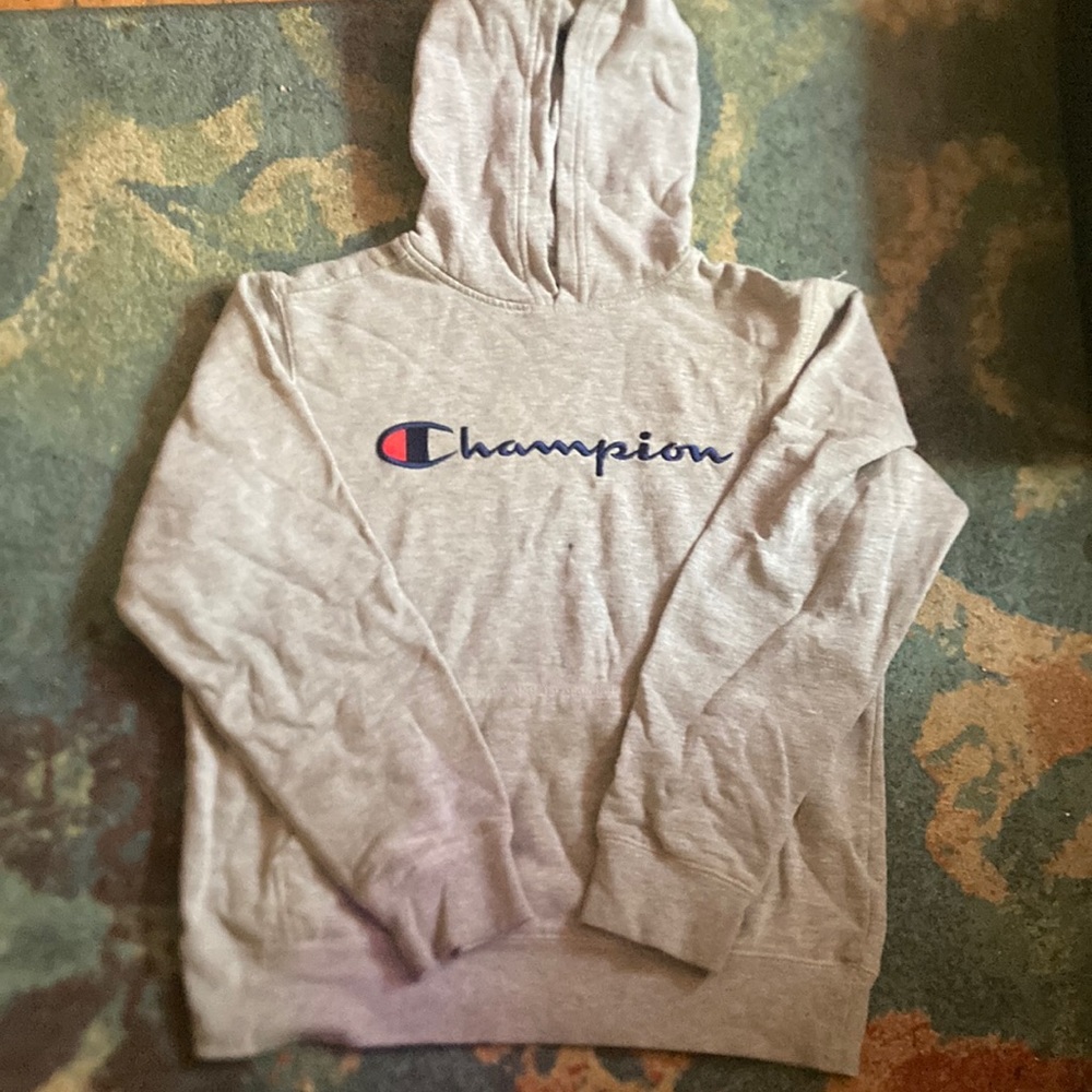Gray Champion hoodie, US kids large